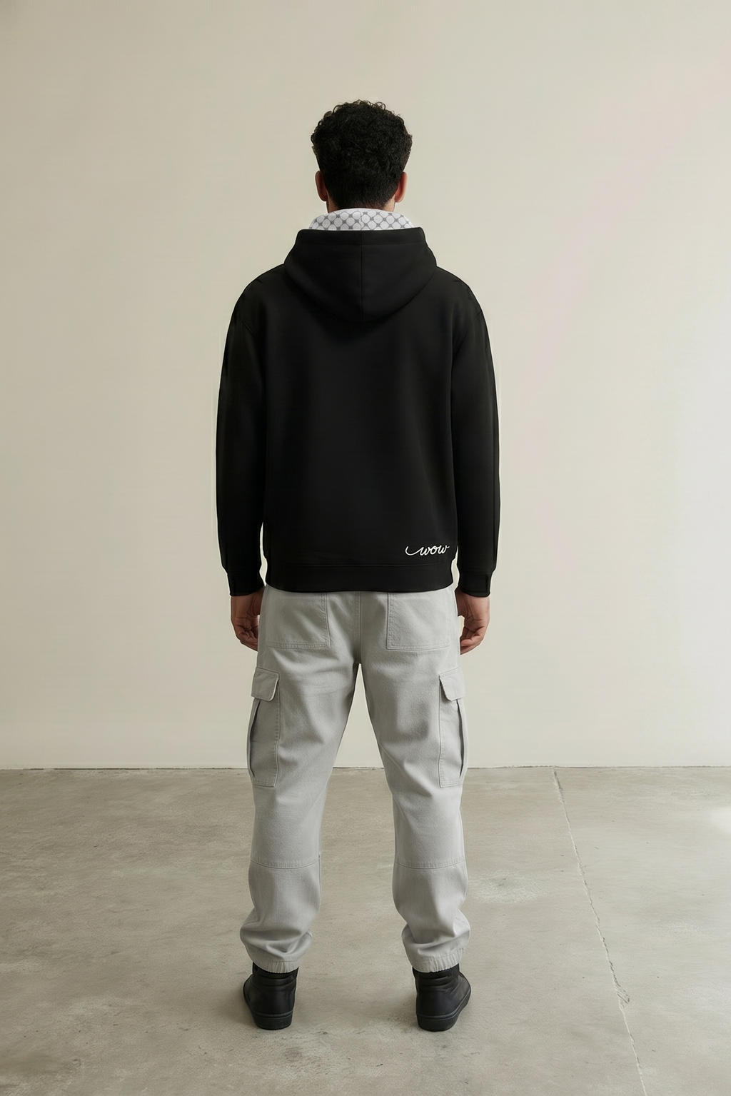 Keffiyeh Hoodie Black