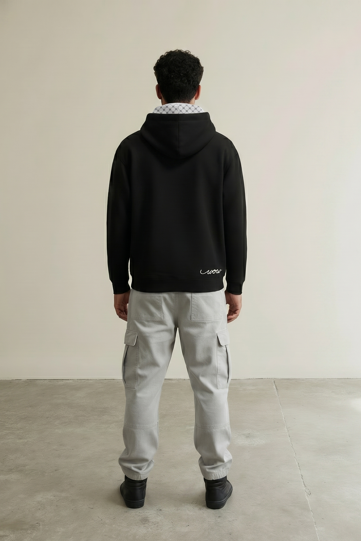 Keffiyeh Hoodie Black
