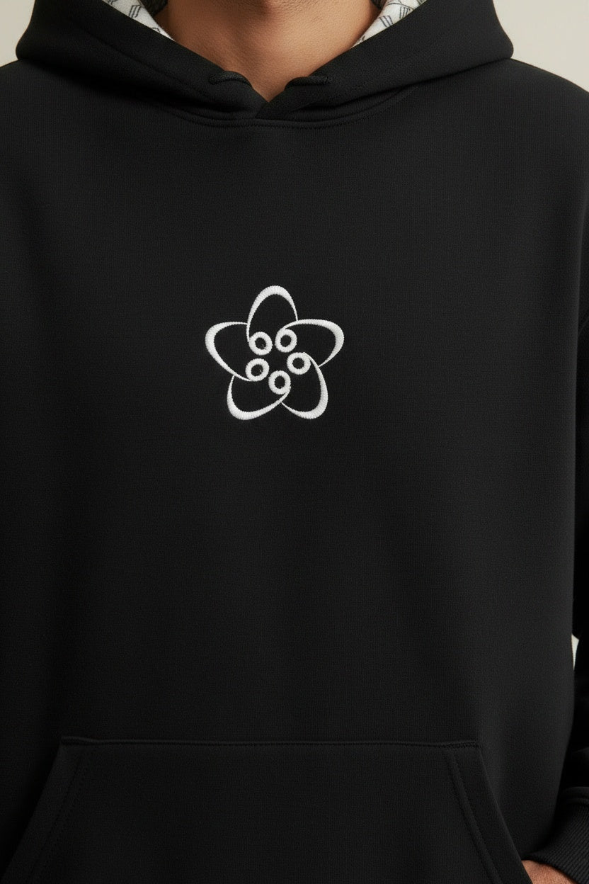 Detail shot of Keffiyeh Hoodie Black