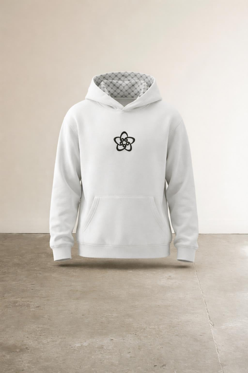 Lay-flat product shot of Keffiyeh Hoodie White