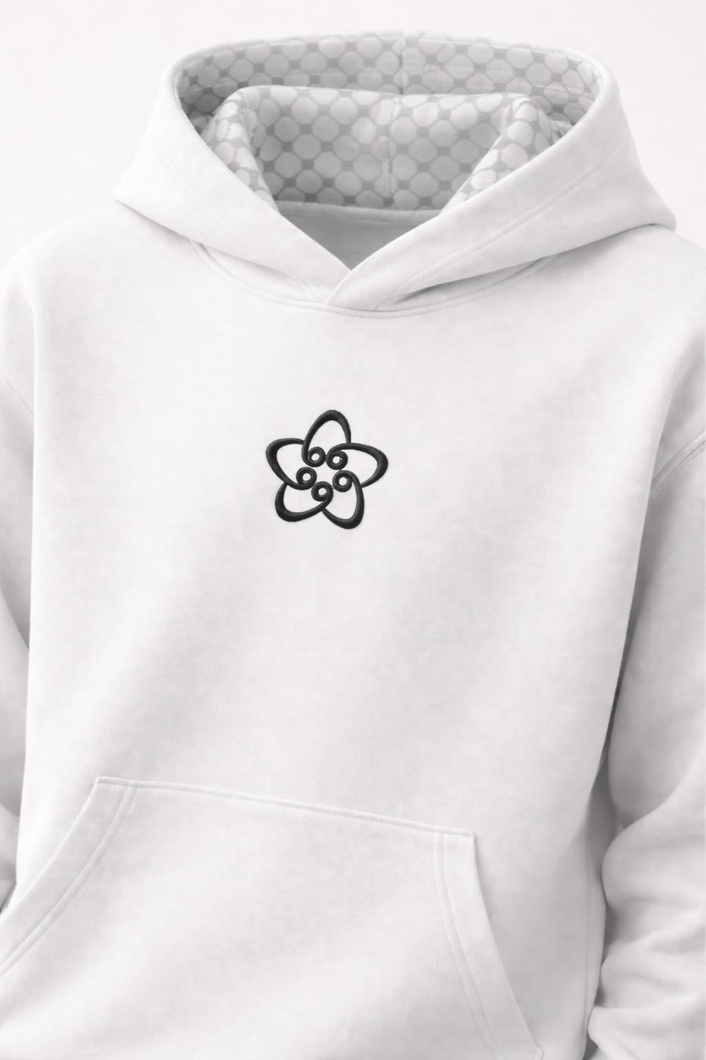 Detail shot of Keffiyeh Hoodie White