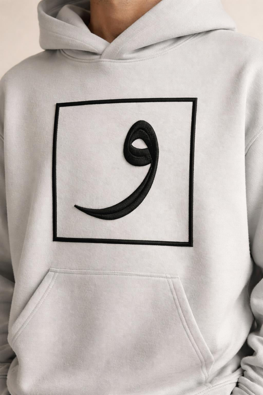 Detail shot of Box Logo Hoodie White